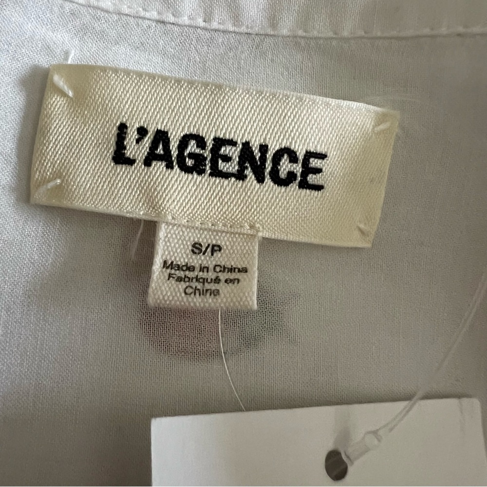 NWT L'Agence White Camille Ladybug Print Button-Up Shirt Size S - Picture 5 of 16